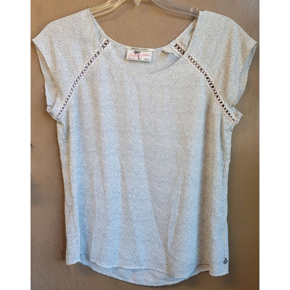Scotch-Soda/ Maison Scotch Greeting from Hawaii Polyester Cap Sleeve Wmns Blouse